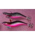 Pez artesano Paloma XL 8.5cm negro / barriga rosa.