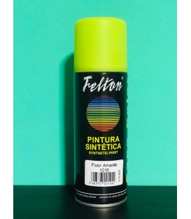 Pintura spray Felton 200ml amarillo flúor.