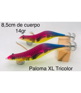 Pez artesano Paloma XL 8.5cm Cómic tricolor.