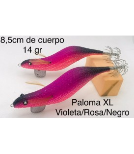 Pez artesano Paloma XL escama tricolor violeta.